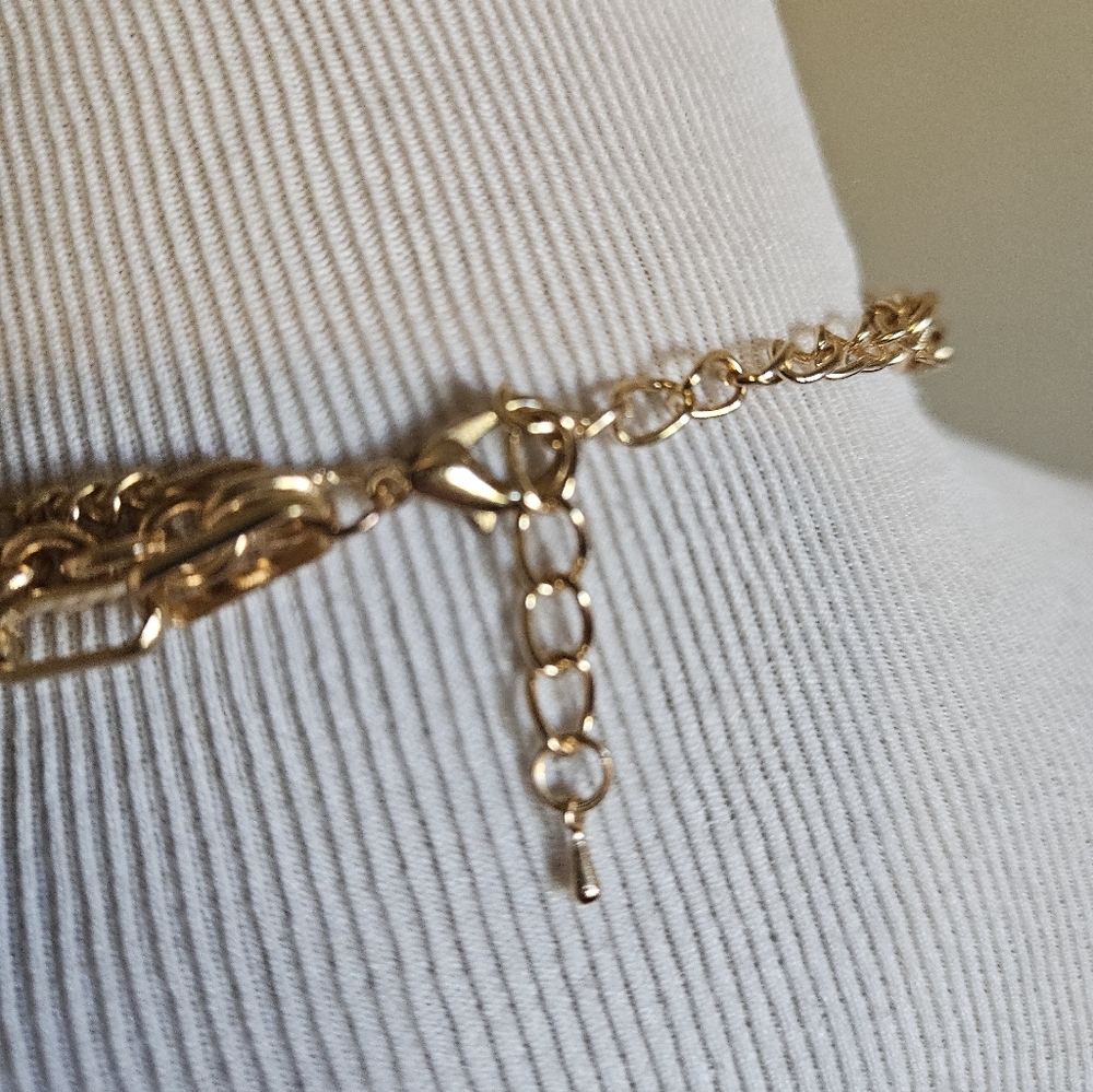 Gold Layered Gold Tone Chain Necklace with Padlock Pendant. - Picture 5 of 9